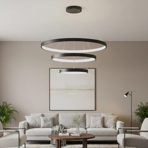 kelvo® NEMESIS KLV-101-0220 Κρεμαστό Φωτιστικό Οροφής LED 120W 12000lm 180° AC 220-240V IP20 Ρυθμιζόμενο Λευκό CCT με Χειριστήριο από 2700K έως 6000K Dimmable – Lumileds SMD Chip – Μαύρο Ματ – Μ80 x Π80 x Υ80cm – 3 Χρόνια Εγγύηση