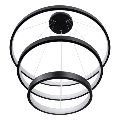 kelvo® NEMESIS KLV-101-0220 Κρεμαστό Φωτιστικό Οροφής LED 120W 12000lm 180° AC 220-240V IP20 Ρυθμιζόμενο Λευκό CCT με Χειριστήριο από 2700K έως 6000K Dimmable – Lumileds SMD Chip – Μαύρο Ματ – Μ80 x Π80 x Υ80cm – 3 Χρόνια Εγγύηση