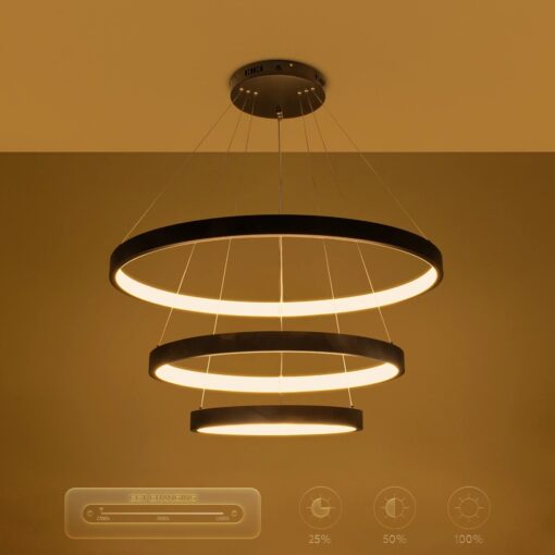 kelvo® NEMESIS KLV-101-0220 Κρεμαστό Φωτιστικό Οροφής LED 120W 12000lm 180° AC 220-240V IP20 Ρυθμιζόμενο Λευκό CCT με Χειριστήριο από 2700K έως 6000K Dimmable – Lumileds SMD Chip – Μαύρο Ματ – Μ80 x Π80 x Υ80cm – 3 Χρόνια Εγγύηση