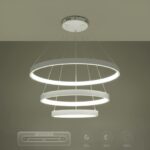 kelvo® NEMESIS KLV-101-0221-V2 Κρεμαστό Φωτιστικό Οροφής LED 120W 12000lm 180° AC 220-240V IP20 Ρυθμιζόμενο Λευκό CCT με Χειριστήριο από 2700K έως 6000K Dimmable – Lumileds SMD Chip – Λευκό Ματ – Μ80 x Π80 x Υ80cm – 3 Χρόνια Εγγύηση