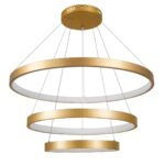 kelvo® NEMESIS KLV-101-0222 Κρεμαστό Φωτιστικό Οροφής LED 120W 12000lm 180° AC 220-240V IP20 Ρυθμιζόμενο Λευκό CCT με Χειριστήριο από 2700K έως 6000K Dimmable – Lumileds SMD Chip – Χρυσό Πλατίνα – Μ80 x Π80 x Υ80cm – 3 Χρόνια Εγγύηση