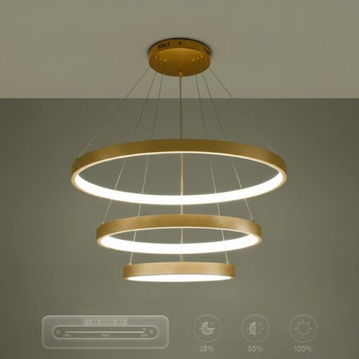 kelvo® NEMESIS KLV-101-0222-V2 Κρεμαστό Φωτιστικό Οροφής LED 120W 12000lm 180° AC 220-240V IP20 Ρυθμιζόμενο Λευκό CCT με Χειριστήριο από 2700K έως 6000K Dimmable – Lumileds SMD Chip – Χρυσό Πλατίνα – Μ80 x Π80 x Υ80cm – 3 Χρόνια Εγγύηση