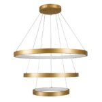 kelvo® NEMESIS KLV-101-0222-V2 Κρεμαστό Φωτιστικό Οροφής LED 120W 12000lm 180° AC 220-240V IP20 Ρυθμιζόμενο Λευκό CCT με Χειριστήριο από 2700K έως 6000K Dimmable – Lumileds SMD Chip – Χρυσό Πλατίνα – Μ80 x Π80 x Υ80cm – 3 Χρόνια Εγγύηση