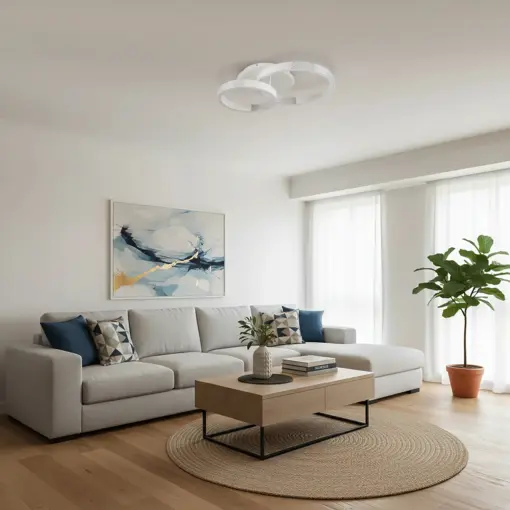kelvo® DIAMOND KLV-101-0224 Φωτιστικό Οροφής LED 67W 6700lm 360° AC 220-240V IP20 Ρυθμιζόμενο Λευκό CCT με Χειριστήριο από 2700K έως 6000K Dimmable – Lumileds SMD Chip – Λευκό Ματ – Μ60 x Π40 x Υ14cm – 3 Χρόνια Εγγύηση