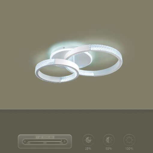 kelvo® DIAMOND KLV-101-0224 Φωτιστικό Οροφής LED 67W 6700lm 360° AC 220-240V IP20 Ρυθμιζόμενο Λευκό CCT με Χειριστήριο από 2700K έως 6000K Dimmable – Lumileds SMD Chip – Λευκό Ματ – Μ60 x Π40 x Υ14cm – 3 Χρόνια Εγγύηση