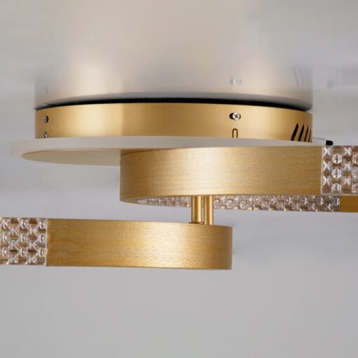 kelvo® DIAMOND KLV-101-0225 Φωτιστικό Οροφής LED 67W 6700lm 360° AC 220-240V IP20 Ρυθμιζόμενο Λευκό CCT με Χειριστήριο από 2700K έως 6000K Dimmable – Lumileds SMD Chip – Χρυσό Πλατίνα – Μ60 x Π40 x Υ14cm – 3 Χρόνια Εγγύηση