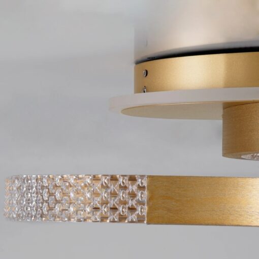 kelvo® DIAMOND KLV-101-0225 Φωτιστικό Οροφής LED 67W 6700lm 360° AC 220-240V IP20 Ρυθμιζόμενο Λευκό CCT με Χειριστήριο από 2700K έως 6000K Dimmable – Lumileds SMD Chip – Χρυσό Πλατίνα – Μ60 x Π40 x Υ14cm – 3 Χρόνια Εγγύηση