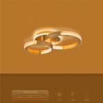 kelvo® DIAMOND KLV-101-0225 Φωτιστικό Οροφής LED 67W 6700lm 360° AC 220-240V IP20 Ρυθμιζόμενο Λευκό CCT με Χειριστήριο από 2700K έως 6000K Dimmable – Lumileds SMD Chip – Χρυσό Πλατίνα – Μ60 x Π40 x Υ14cm – 3 Χρόνια Εγγύηση