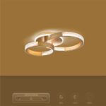 kelvo® DIAMOND KLV-101-0225 Φωτιστικό Οροφής LED 67W 6700lm 360° AC 220-240V IP20 Ρυθμιζόμενο Λευκό CCT με Χειριστήριο από 2700K έως 6000K Dimmable – Lumileds SMD Chip – Χρυσό Πλατίνα – Μ60 x Π40 x Υ14cm – 3 Χρόνια Εγγύηση