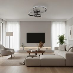 kelvo® DIAMOND KLV-101-0226 Φωτιστικό Οροφής LED 100W 10000lm 360° AC 220-240V IP20 Ρυθμιζόμενο Λευκό CCT με Χειριστήριο από 2700K έως 6000K Dimmable – Lumileds SMD Chip – Μαύρο Ματ – Μ80 x Π50 x Υ20cm – 3 Χρόνια Εγγύηση