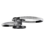 kelvo® DIAMOND KLV-101-0226 Φωτιστικό Οροφής LED 100W 10000lm 360° AC 220-240V IP20 Ρυθμιζόμενο Λευκό CCT με Χειριστήριο από 2700K έως 6000K Dimmable – Lumileds SMD Chip – Μαύρο Ματ – Μ80 x Π50 x Υ20cm – 3 Χρόνια Εγγύηση