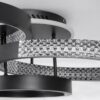 kelvo® DIAMOND KLV-101-0226 Φωτιστικό Οροφής LED 100W 10000lm 360° AC 220-240V IP20 Ρυθμιζόμενο Λευκό CCT με Χειριστήριο από 2700K έως 6000K Dimmable – Lumileds SMD Chip – Μαύρο Ματ – Μ80 x Π50 x Υ20cm – 3 Χρόνια Εγγύηση