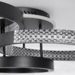 kelvo® DIAMOND KLV-101-0226 Φωτιστικό Οροφής LED 100W 10000lm 360° AC 220-240V IP20 Ρυθμιζόμενο Λευκό CCT με Χειριστήριο από 2700K έως 6000K Dimmable – Lumileds SMD Chip – Μαύρο Ματ – Μ80 x Π50 x Υ20cm – 3 Χρόνια Εγγύηση