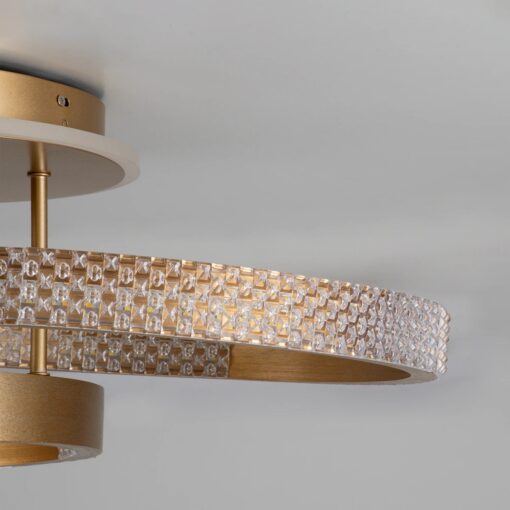 kelvo® DIAMOND KLV-101-0228 Φωτιστικό Οροφής LED 100W 10000lm 360° AC 220-240V IP20 Ρυθμιζόμενο Λευκό CCT με Χειριστήριο από 2700K έως 6000K Dimmable – Lumileds SMD Chip – Χρυσό Πλατίνα – Μ80 x Π50 x Υ20cm – 3 Χρόνια Εγγύηση