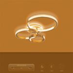 kelvo® DIAMOND KLV-101-0228 Φωτιστικό Οροφής LED 100W 10000lm 360° AC 220-240V IP20 Ρυθμιζόμενο Λευκό CCT με Χειριστήριο από 2700K έως 6000K Dimmable – Lumileds SMD Chip – Χρυσό Πλατίνα – Μ80 x Π50 x Υ20cm – 3 Χρόνια Εγγύηση
