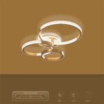 kelvo® DIAMOND KLV-101-0228 Φωτιστικό Οροφής LED 100W 10000lm 360° AC 220-240V IP20 Ρυθμιζόμενο Λευκό CCT με Χειριστήριο από 2700K έως 6000K Dimmable – Lumileds SMD Chip – Χρυσό Πλατίνα – Μ80 x Π50 x Υ20cm – 3 Χρόνια Εγγύηση
