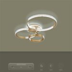 kelvo® DIAMOND KLV-101-0228 Φωτιστικό Οροφής LED 100W 10000lm 360° AC 220-240V IP20 Ρυθμιζόμενο Λευκό CCT με Χειριστήριο από 2700K έως 6000K Dimmable – Lumileds SMD Chip – Χρυσό Πλατίνα – Μ80 x Π50 x Υ20cm – 3 Χρόνια Εγγύηση