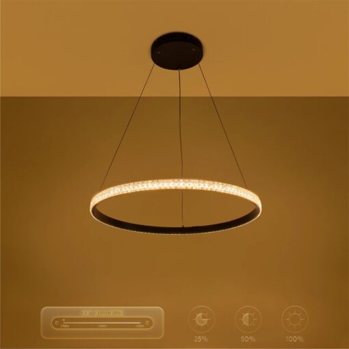 kelvo® DIAMOND KLV-101-0229 Κρεμαστό Φωτιστικό Οροφής LED 45W 4500lm 180° AC 220-240V IP20 Ρυθμιζόμενο Λευκό CCT με Χειριστήριο από 2700K έως 6000K Dimmable – Lumileds SMD Chip – Μαύρο Ματ – Μ60 x Π60 x Υ3cm – 3 Χρόνια Εγγύηση