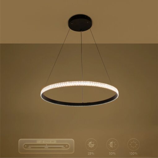 kelvo® DIAMOND KLV-101-0229 Κρεμαστό Φωτιστικό Οροφής LED 45W 4500lm 180° AC 220-240V IP20 Ρυθμιζόμενο Λευκό CCT με Χειριστήριο από 2700K έως 6000K Dimmable – Lumileds SMD Chip – Μαύρο Ματ – Μ60 x Π60 x Υ3cm – 3 Χρόνια Εγγύηση