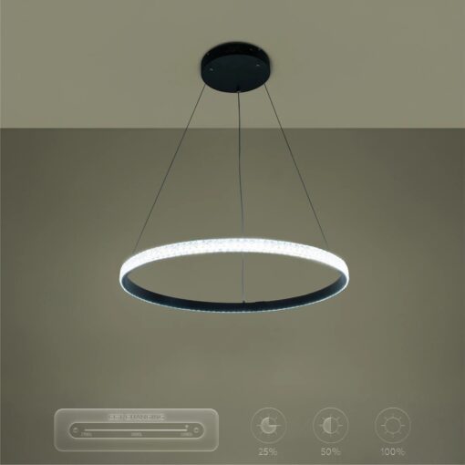 kelvo® DIAMOND KLV-101-0229 Κρεμαστό Φωτιστικό Οροφής LED 45W 4500lm 180° AC 220-240V IP20 Ρυθμιζόμενο Λευκό CCT με Χειριστήριο από 2700K έως 6000K Dimmable – Lumileds SMD Chip – Μαύρο Ματ – Μ60 x Π60 x Υ3cm – 3 Χρόνια Εγγύηση