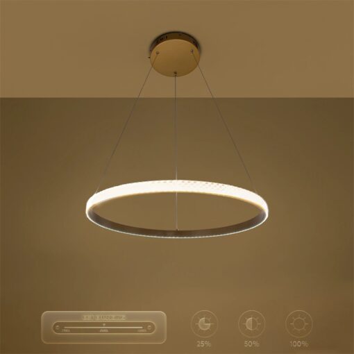 kelvo® DIAMOND KLV-101-0230 Κρεμαστό Φωτιστικό Οροφής LED 45W 4500lm 180° AC 220-240V IP20 Ρυθμιζόμενο Λευκό CCT με Χειριστήριο από 2700K έως 6000K Dimmable – Lumileds SMD Chip – Χρυσό Πλατίνα – Μ60 x Π60 x Υ3cm – 3 Χρόνια Εγγύηση