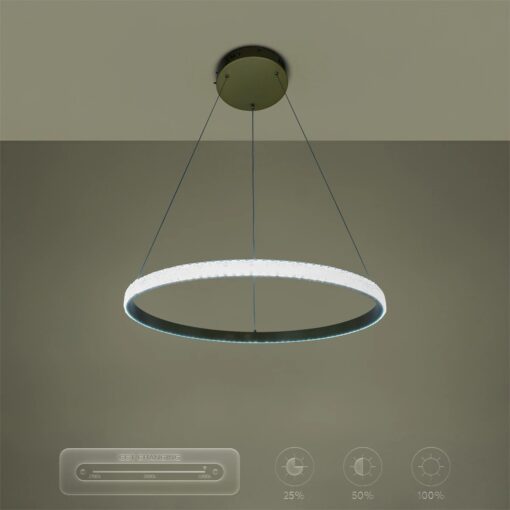 kelvo® DIAMOND KLV-101-0230 Κρεμαστό Φωτιστικό Οροφής LED 45W 4500lm 180° AC 220-240V IP20 Ρυθμιζόμενο Λευκό CCT με Χειριστήριο από 2700K έως 6000K Dimmable – Lumileds SMD Chip – Χρυσό Πλατίνα – Μ60 x Π60 x Υ3cm – 3 Χρόνια Εγγύηση