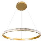 kelvo® DIAMOND KLV-101-0230 Κρεμαστό Φωτιστικό Οροφής LED 45W 4500lm 180° AC 220-240V IP20 Ρυθμιζόμενο Λευκό CCT με Χειριστήριο από 2700K έως 6000K Dimmable – Lumileds SMD Chip – Χρυσό Πλατίνα – Μ60 x Π60 x Υ3cm – 3 Χρόνια Εγγύηση
