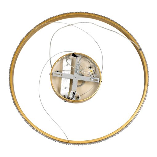 kelvo® DIAMOND KLV-101-0230 Κρεμαστό Φωτιστικό Οροφής LED 45W 4500lm 180° AC 220-240V IP20 Ρυθμιζόμενο Λευκό CCT με Χειριστήριο από 2700K έως 6000K Dimmable – Lumileds SMD Chip – Χρυσό Πλατίνα – Μ60 x Π60 x Υ3cm – 3 Χρόνια Εγγύηση