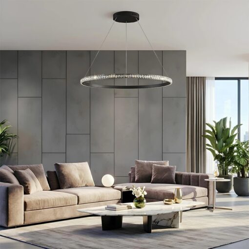 kelvo® DIAMOND KLV-101-0231 Κρεμαστό Φωτιστικό Οροφής LED 67W 6700lm 180° AC 220-240V IP20 Ρυθμιζόμενο Λευκό CCT με Χειριστήριο από 2700K έως 6000K Dimmable – Lumileds SMD Chip – Μαύρο Ματ – Μ80 x Π80 x Υ3cm – 3 Χρόνια Εγγύηση