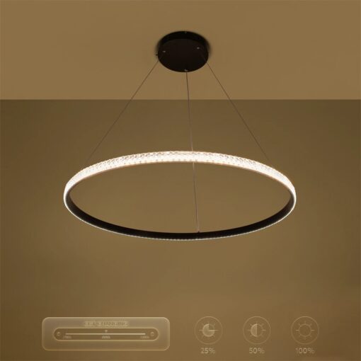 kelvo® DIAMOND KLV-101-0231 Κρεμαστό Φωτιστικό Οροφής LED 67W 6700lm 180° AC 220-240V IP20 Ρυθμιζόμενο Λευκό CCT με Χειριστήριο από 2700K έως 6000K Dimmable – Lumileds SMD Chip – Μαύρο Ματ – Μ80 x Π80 x Υ3cm – 3 Χρόνια Εγγύηση