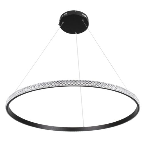 kelvo® DIAMOND KLV-101-0231 Κρεμαστό Φωτιστικό Οροφής LED 67W 6700lm 180° AC 220-240V IP20 Ρυθμιζόμενο Λευκό CCT με Χειριστήριο από 2700K έως 6000K Dimmable – Lumileds SMD Chip – Μαύρο Ματ – Μ80 x Π80 x Υ3cm – 3 Χρόνια Εγγύηση