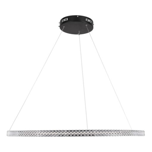 kelvo® DIAMOND KLV-101-0231 Κρεμαστό Φωτιστικό Οροφής LED 67W 6700lm 180° AC 220-240V IP20 Ρυθμιζόμενο Λευκό CCT με Χειριστήριο από 2700K έως 6000K Dimmable – Lumileds SMD Chip – Μαύρο Ματ – Μ80 x Π80 x Υ3cm – 3 Χρόνια Εγγύηση