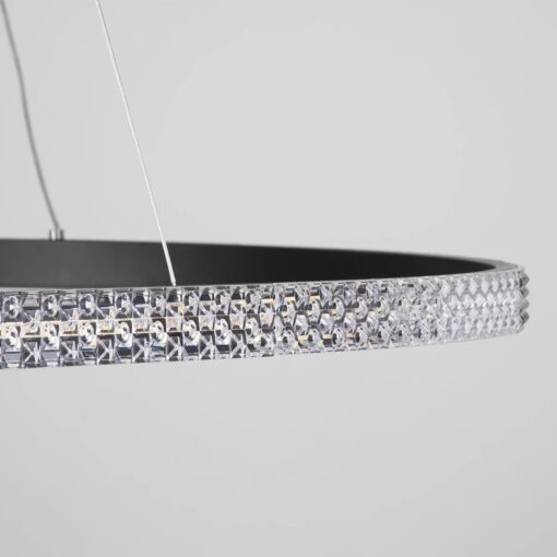 kelvo® DIAMOND KLV-101-0231 Κρεμαστό Φωτιστικό Οροφής LED 67W 6700lm 180° AC 220-240V IP20 Ρυθμιζόμενο Λευκό CCT με Χειριστήριο από 2700K έως 6000K Dimmable – Lumileds SMD Chip – Μαύρο Ματ – Μ80 x Π80 x Υ3cm – 3 Χρόνια Εγγύηση