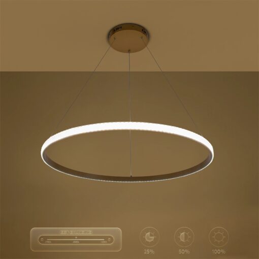 kelvo® DIAMOND KLV-101-0232 Κρεμαστό Φωτιστικό Οροφής LED 67W 6700lm 180° AC 220-240V IP20 Ρυθμιζόμενο Λευκό CCT με Χειριστήριο από 2700K έως 6000K Dimmable – Lumileds SMD Chip – Χρυσό Πλατίνα – Μ80 x Π80 x Υ3cm – 3 Χρόνια Εγγύηση