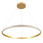 kelvo® DIAMOND KLV-101-0232 Κρεμαστό Φωτιστικό Οροφής LED 67W 6700lm 180° AC 220-240V IP20 Ρυθμιζόμενο Λευκό CCT με Χειριστήριο από 2700K έως 6000K Dimmable – Lumileds SMD Chip – Χρυσό Πλατίνα – Μ80 x Π80 x Υ3cm – 3 Χρόνια Εγγύηση