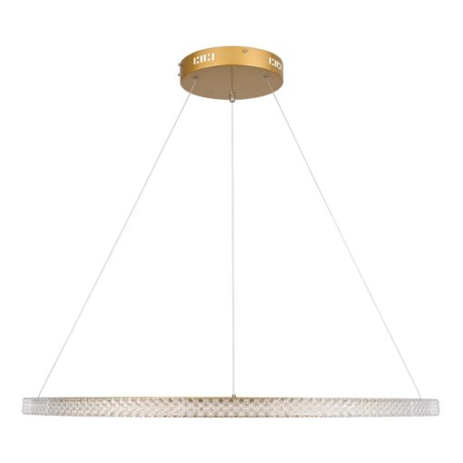 kelvo® DIAMOND KLV-101-0232 Κρεμαστό Φωτιστικό Οροφής LED 67W 6700lm 180° AC 220-240V IP20 Ρυθμιζόμενο Λευκό CCT με Χειριστήριο από 2700K έως 6000K Dimmable – Lumileds SMD Chip – Χρυσό Πλατίνα – Μ80 x Π80 x Υ3cm – 3 Χρόνια Εγγύηση