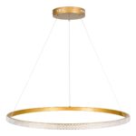 kelvo® DIAMOND KLV-101-0232 Κρεμαστό Φωτιστικό Οροφής LED 67W 6700lm 180° AC 220-240V IP20 Ρυθμιζόμενο Λευκό CCT με Χειριστήριο από 2700K έως 6000K Dimmable – Lumileds SMD Chip – Χρυσό Πλατίνα – Μ80 x Π80 x Υ3cm – 3 Χρόνια Εγγύηση