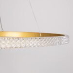 kelvo® DIAMOND KLV-101-0232 Κρεμαστό Φωτιστικό Οροφής LED 67W 6700lm 180° AC 220-240V IP20 Ρυθμιζόμενο Λευκό CCT με Χειριστήριο από 2700K έως 6000K Dimmable – Lumileds SMD Chip – Χρυσό Πλατίνα – Μ80 x Π80 x Υ3cm – 3 Χρόνια Εγγύηση