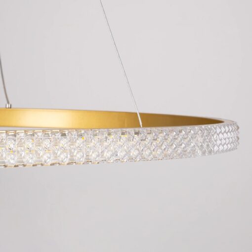 kelvo® DIAMOND KLV-101-0232 Κρεμαστό Φωτιστικό Οροφής LED 67W 6700lm 180° AC 220-240V IP20 Ρυθμιζόμενο Λευκό CCT με Χειριστήριο από 2700K έως 6000K Dimmable – Lumileds SMD Chip – Χρυσό Πλατίνα – Μ80 x Π80 x Υ3cm – 3 Χρόνια Εγγύηση