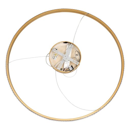 kelvo® DIAMOND KLV-101-0232 Κρεμαστό Φωτιστικό Οροφής LED 67W 6700lm 180° AC 220-240V IP20 Ρυθμιζόμενο Λευκό CCT με Χειριστήριο από 2700K έως 6000K Dimmable – Lumileds SMD Chip – Χρυσό Πλατίνα – Μ80 x Π80 x Υ3cm – 3 Χρόνια Εγγύηση