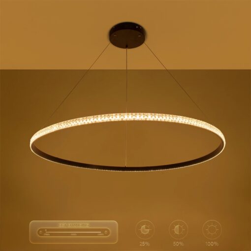 kelvo® DIAMOND KLV-101-0233 Κρεμαστό Φωτιστικό Οροφής LED 75W 7500lm 180° AC 220-240V IP20 Ρυθμιζόμενο Λευκό CCT με Χειριστήριο από 2700K έως 6000K Dimmable – Lumileds SMD Chip – Μαύρο Ματ – Μ100 x Π100 x Υ3cm – 3 Χρόνια Εγγύηση