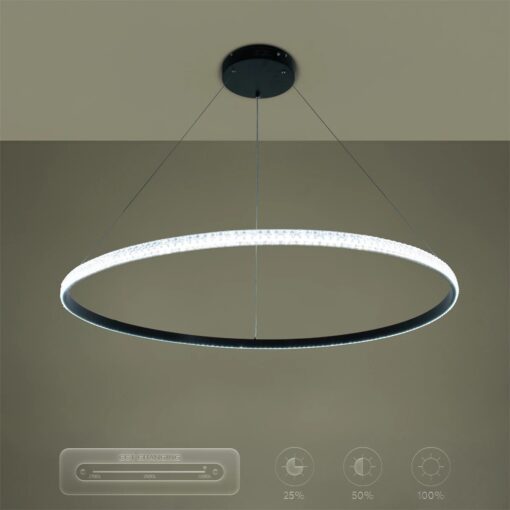 kelvo® DIAMOND KLV-101-0233 Κρεμαστό Φωτιστικό Οροφής LED 75W 7500lm 180° AC 220-240V IP20 Ρυθμιζόμενο Λευκό CCT με Χειριστήριο από 2700K έως 6000K Dimmable – Lumileds SMD Chip – Μαύρο Ματ – Μ100 x Π100 x Υ3cm – 3 Χρόνια Εγγύηση