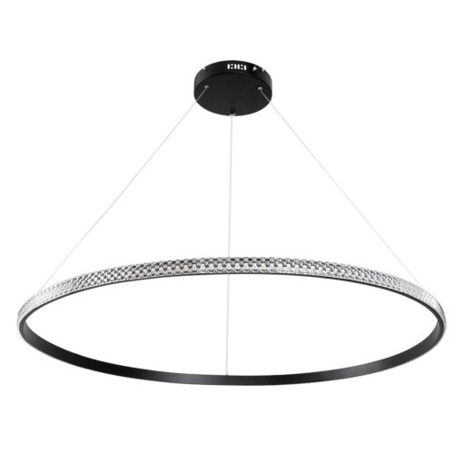 kelvo® DIAMOND KLV-101-0233 Κρεμαστό Φωτιστικό Οροφής LED 75W 7500lm 180° AC 220-240V IP20 Ρυθμιζόμενο Λευκό CCT με Χειριστήριο από 2700K έως 6000K Dimmable – Lumileds SMD Chip – Μαύρο Ματ – Μ100 x Π100 x Υ3cm – 3 Χρόνια Εγγύηση