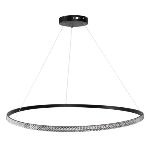 kelvo® DIAMOND KLV-101-0233 Κρεμαστό Φωτιστικό Οροφής LED 75W 7500lm 180° AC 220-240V IP20 Ρυθμιζόμενο Λευκό CCT με Χειριστήριο από 2700K έως 6000K Dimmable – Lumileds SMD Chip – Μαύρο Ματ – Μ100 x Π100 x Υ3cm – 3 Χρόνια Εγγύηση