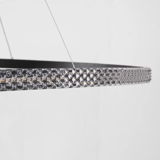 kelvo® DIAMOND KLV-101-0233 Κρεμαστό Φωτιστικό Οροφής LED 75W 7500lm 180° AC 220-240V IP20 Ρυθμιζόμενο Λευκό CCT με Χειριστήριο από 2700K έως 6000K Dimmable – Lumileds SMD Chip – Μαύρο Ματ – Μ100 x Π100 x Υ3cm – 3 Χρόνια Εγγύηση