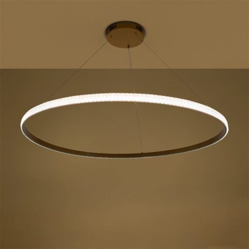 kelvo® DIAMOND KLV-101-0234 Κρεμαστό Φωτιστικό Οροφής LED 75W 7500lm 180° AC 220-240V IP20 Ρυθμιζόμενο Λευκό CCT με Χειριστήριο από 2700K έως 6000K Dimmable – Lumileds SMD Chip – Χρυσό Πλατίνα – Μ100 x Π100 x Υ3cm – 3 Χρόνια Εγγύηση