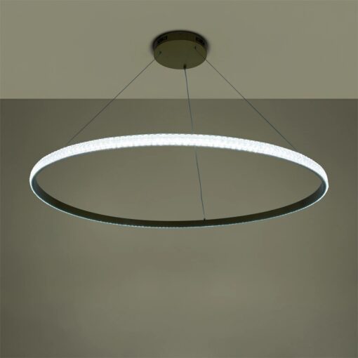 kelvo® DIAMOND KLV-101-0234 Κρεμαστό Φωτιστικό Οροφής LED 75W 7500lm 180° AC 220-240V IP20 Ρυθμιζόμενο Λευκό CCT με Χειριστήριο από 2700K έως 6000K Dimmable – Lumileds SMD Chip – Χρυσό Πλατίνα – Μ100 x Π100 x Υ3cm – 3 Χρόνια Εγγύηση