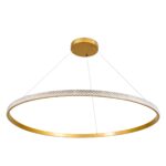 kelvo® DIAMOND KLV-101-0234 Κρεμαστό Φωτιστικό Οροφής LED 75W 7500lm 180° AC 220-240V IP20 Ρυθμιζόμενο Λευκό CCT με Χειριστήριο από 2700K έως 6000K Dimmable – Lumileds SMD Chip – Χρυσό Πλατίνα – Μ100 x Π100 x Υ3cm – 3 Χρόνια Εγγύηση