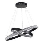 kelvo® DIAMOND KLV-101-0235 Κρεμαστό Φωτιστικό Οροφής LED 75W 7500lm 360° AC 220-240V IP20 Ρυθμιζόμενο Λευκό CCT με Χειριστήριο από 2700K έως 6000K Dimmable – Lumileds SMD Chip – Μαύρο Ματ – Μ60 x Π60 x Υ40cm – 3 Χρόνια Εγγύηση