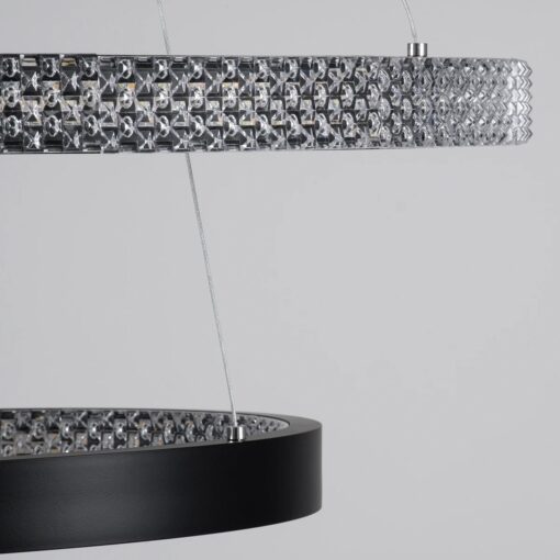 kelvo® DIAMOND KLV-101-0235 Κρεμαστό Φωτιστικό Οροφής LED 75W 7500lm 360° AC 220-240V IP20 Ρυθμιζόμενο Λευκό CCT με Χειριστήριο από 2700K έως 6000K Dimmable – Lumileds SMD Chip – Μαύρο Ματ – Μ60 x Π60 x Υ40cm – 3 Χρόνια Εγγύηση